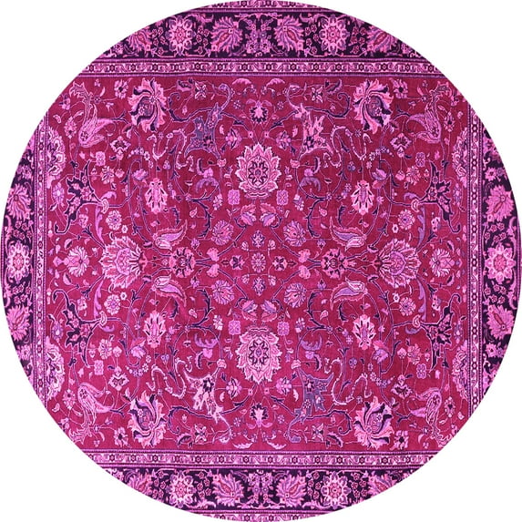 Ahgly Company Indoor Round Persian Pink Traditional Area Rugs, 7' Round