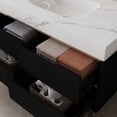 thumbnail image 6 of 35.4-Inch Modern Bathroom Vanity with Durable Sintered Stone Countertop, Waterproof Solid Wood Cabinet, Four Soft-Close Drawers & Free-Standing/Wall-Mount Installation, 6 of 9