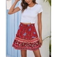 thumbnail image 4 of Femmes Été Mignon Taille Haute Jupe Volants Imprimé Floral Swing Plage M., 4 of 8