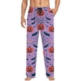 thumbnail image 6 of CONFREE Mens Halloween Pajama Pants Hallowmas Pj Pants for Men Pumpkin Ghost Print Lounge Bottoms Elastic Waist Drawstring Sleepwear With Pockets, 6 of 6