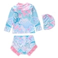thumbnail image 3 of Shadoumai Girls Swimsuit 2 Piece Tiered Ruffled Bikini Set with Ruffled Hem Summer Beach Bathing Suit for 6-14 Years, 3 of 5