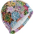 thumbnail image 1 of FYBTO Bonnet de Natation Succulent Cactus Unisexe Adulte FYBTO Polyester, 1 of 4
