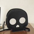 thumbnail image 2 of Caixia Cute Skull Purse with Heart Nose Detail, Round Compact , Adjustable Shoulder Strap, Smooth PU Finish, for Women, Seasonal Carry, Black, 2 of 8