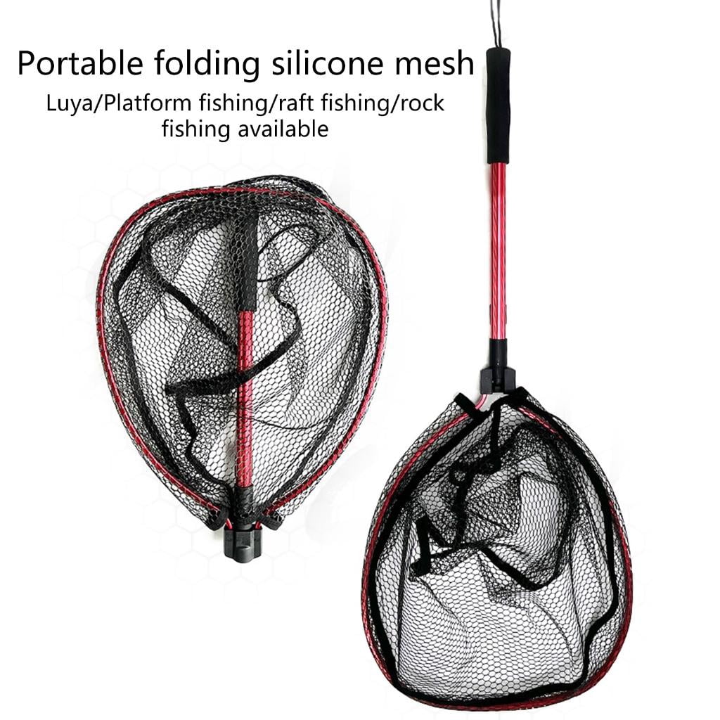 Yihuala Fishing Landing Net Telescopic Folding Fish Landing Net Telescoping Fishing Net for Saltwater and Freshwaters
