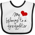 thumbnail image 3 of Inktastic My Heart Belongs Firefighter Girls Baby Bib, 3 of 4