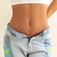 thumbnail image 2 of Star Rhinestone Waist Chain Body Chain Sexy Beach Belly Chain 2pcs Silver, 2 of 4