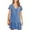 Blue, variant on Sherrylily Summer Women Polka Dot V Neck Button Down Ruffle Loose Swing Short Mini T-Shirt Dress