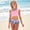 Red, variant on Girls 2-Piece Tankini Set Ruffle Spaghetti Strap Coconut Tree Print Swimsuit for Big Kids Ages 7-12 Bathing Suit