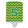 thumbnail image 1 of Carolines Treasures CJ1059-SCNL Letter S Chevron Green & Gold Ceramic Night Light, 1 of 1