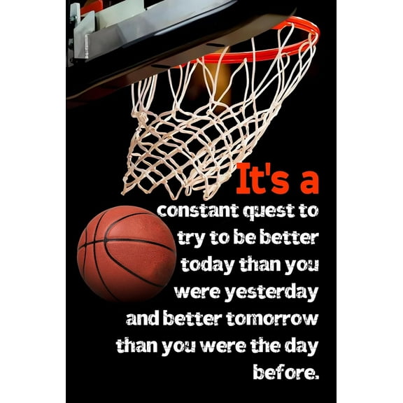 Basketball Motivational Quote Wall Art Poster, Mamba Mentality Poster, Inspirational Sports Quote Canvas Wall Art for Man Cave Teen Boys Room Office Decor, 16x24 inches, No Frame