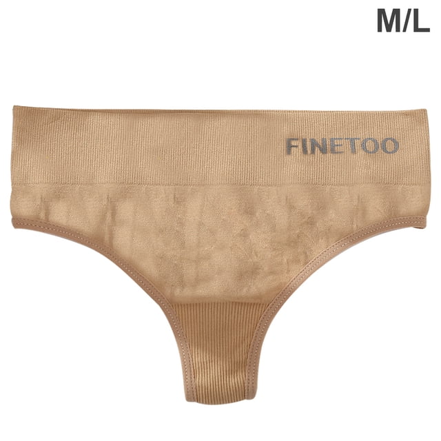 Bragas de algodón de cintura baja con espalda en T para mujer, ropa interior sexy elástica sin costuras de color sólido, albaricoque, M / L Methold AP001138-05B