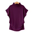 thumbnail image 5 of T-shirt à Col Roulé en Coton à Manches Courtes et Blouse Décontractée pour Femmes T-shirt à Grande Taille pour Femmes, 5 of 5