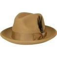 thumbnail image 2 of Men's Milani Wool Fedora Hat Soft Crushable Lined FD219 Tan Camel, 2 of 5