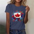 thumbnail image 2 of I Love Canada Graphic T-Shirt - Canadian Flag Heart Design | Women's Patriotic July 1st Short Sleeve Crew Neck Celebration Top, 2 of 4
