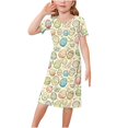 thumbnail image 1 of RXIRUCGD 2025 Vêtements d'Été pour Enfants 3-12 Ans Mode Couleur Unie Pyjamas Rêveurs Robe à Manches Courtes Col Rond, 1 of 5