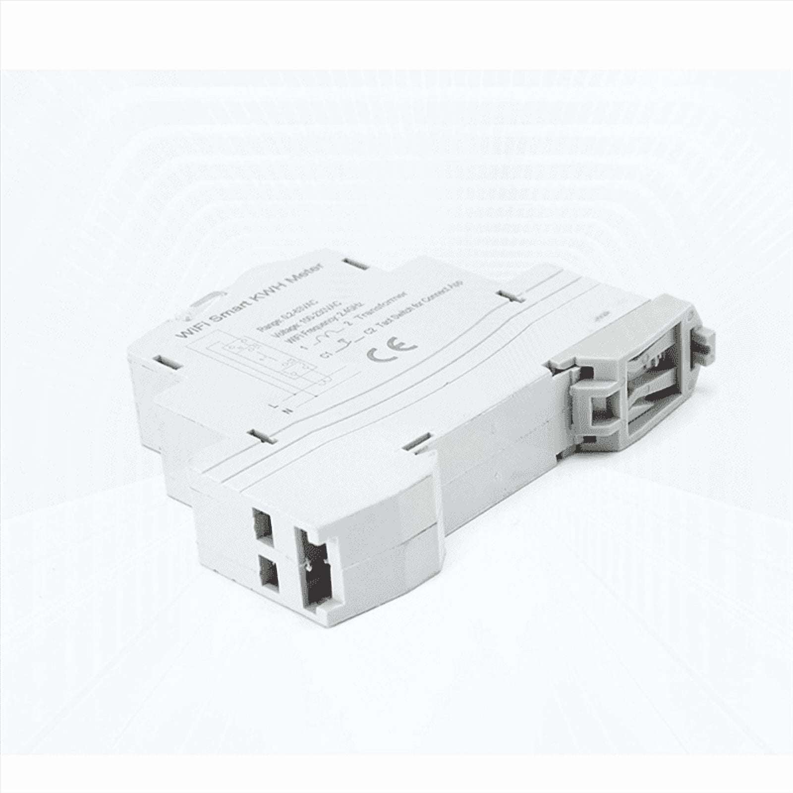 Tuya Smart WiFi Electricity KWH Meter Din Rail Single Phase AC 110V 230V CT AC Meter App Real Time Monitor(50A),1 x Electricity KWH Meter(50A WIFI),White