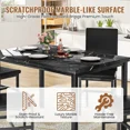 thumbnail image 5 of MOOSENG 5 Piece Dining Table Set for 4, Faux Marble Kitchen Table and Chairs for 4, Modern Dining Room Table with 4 Chairs, Dinner Table Set for Small Spaces, Black, 5 of 9