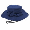thumbnail image 4 of Glory Max Bucket Boonie Hat with Neck Flap Cover Sun Safari Wide Brim Fishing Cap Navy, 4 of 6