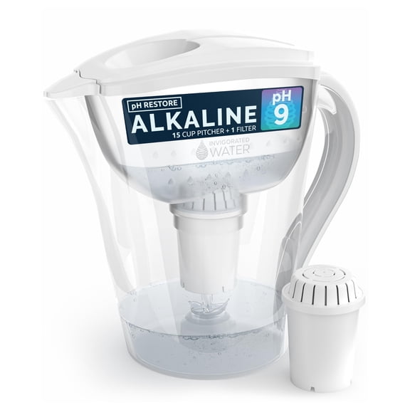 Invigorated Water pH Restore Alkaline Water Filter Pitcher, 3.5L, BPA-Free, Multi-Stage Filtration