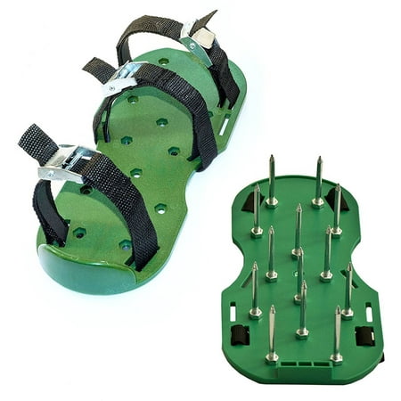 ALEKO AP2143 Lawn Garden Sharp Aerating Spike Shoes, Green (Best Tool To Aerate Lawn)