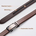 thumbnail image 5 of Men's Belt, KM Legend Leather Ratchet Dress Belts for Men, Jeans Brown Belt with Adjustable Buckle, Trim to Fit for Your Size, 5 of 6