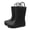 Black, variant on Boys Girls Waterproof Rain Boots Kids Toddler Solid Color Rain Shoes with Easy On Handles