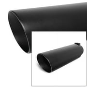 Double Wall Universal Stainless Truck Angled Black 13 inch Bolt-On Exhaust Tip 3 In 4 Out