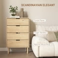 thumbnail image 4 of HOMCOM Chest of Drawers, 4 Drawer Dresser with Fluted Panels, Oak, 4 of 10
