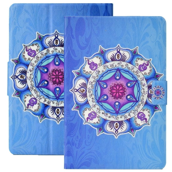 Cute Case for 2021 All-New Kindle Paperwhite E-reader (6.8 Inch, 11th generation) - Flip Folio Cartoon Cover with Card Holders, Slim Lightweight PU Leather/Silicone Composite Case (Blue Retro Flower)