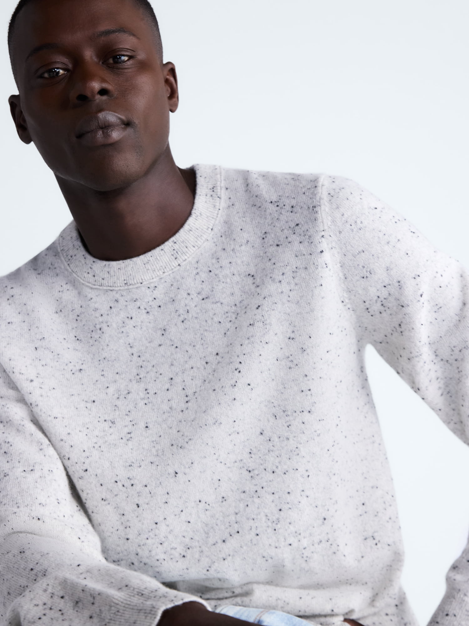 Free Assembly Men’s Cashmere Crewneck Sweater with Long Sleeves, Midweight, Sizes XS-2XL