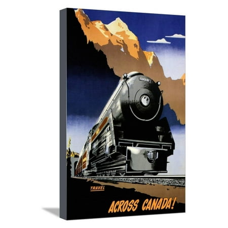 Train Across Canada Stretched Canvas Print Wall