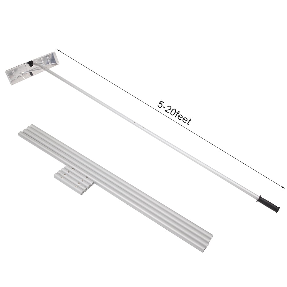Lowestbest Lightweight Snow Shovel Roof Rake, 20ft Extended Polyethylene Blade, Adjustable Telescopic Handle Lowestbest Lightweight Snow Shovel Roof Rake, 20ft Extended Polyethylene Blade, Adjustable Telescopic Handle