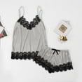 thumbnail image 2 of Womens Silk Satin Pajama Set V Neck Camisole Top And Shorts Sleepwear Lingerie, 2 of 2
