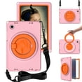 thumbnail image 2 of Feishell Case for Samsung Galaxy Tab A8 10.5"(SM-X200/X205/X207) with Built-in Screen Protector,Shockproof Rugged 360 Rotatable Folding Handle Kickstand Kids EVA Case Cover with Shoulder Strap,Pink, 2 of 8
