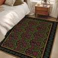 thumbnail image 4 of 3'x5' Area Rugs, Vintage Red Roses Indoor Outdoor Area Rug for Living Room Bedroom, Abstract Art Floral Green Leaves Washable Bathroom Rugs Kitchen Floor Carpet Mats Home Decor Aesthetic, 4 of 8