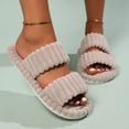 thumbnail image 5 of Taqqpue Open Toe Slippers for Women Casual Winter Solid Color Indoor Warm Fuzzy Slippers Indoor Cozy Memory Foam Slip On House Slides Shoes Gifts for Womens Mom, 5 of 7