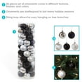 thumbnail image 3 of Sunnydaze Modern Holiday Black/Silver Plastic Christmas Ornament Balls, 50 Count, 3 of 9