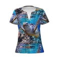 thumbnail image 3 of Naloa Sea Turtle Swims Print T-Shirts Short Sleeve V Neck Tees for Women Fashion Tops Trendy Lightweight Soft Casual Summer Outfits Clothes, 3 of 5