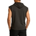 thumbnail image 3 of Mens 2026 Sleeveless Hoodie Tank Top Drawstring Hooded Tank Tops Gym Bodybuilding Cut Off Workout Muscle Shirts Sleeveless T Shirt,Gray M, 3 of 5