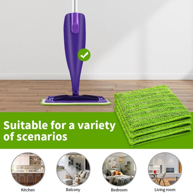 Flat Mop Cloth Replacement Head for Household Cleaning – Microfiber Mop Pad Compatible with Standard Mop Heads for Durable Absorbent Cleaning Solution 5PCS