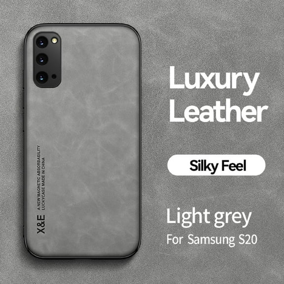 Slim PU Leather Case for Samsung Galaxy S20, Magnetic Attraction Inside Shockproof Silky Feel Protective Cover for Samsung Galaxy S20 (6.2 Inch),Lightgray
