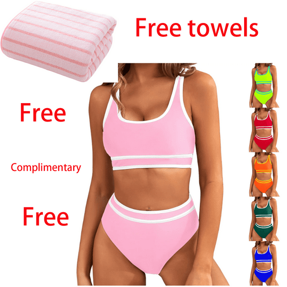 Jacenvly 2024 Bikinis for Juniors 2 Piece Quick Drying Swimsuits for Women 2 Piece Hawaiian Swim Cami Bra and Ruffles Bathing Sets Beachwear Solid Trendy Beach Bikini Wrap Blue