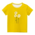 thumbnail image 4 of Cethrio Kids Girls T Shirts, Casual Short Sleeve Crewneck Printed Summer Tops Yellow Size 4T, 4 of 4