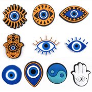 ITOUCHYOU 10PCS Evil Eye Shoe Charms for Kids Boys Girls Adult Gift Clog Sandal Decoration Pins Accessories