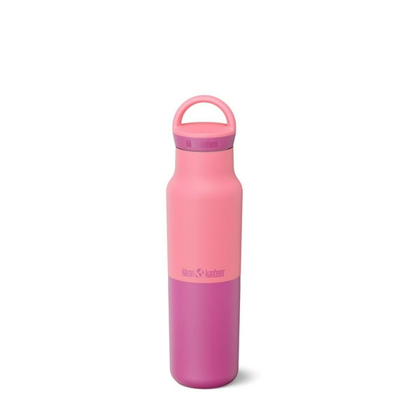 Klean Kanteen Rise Classic Insulated Water Bottle - Keeps Drinks Cold for 42 Hours - Stainless Steel - Insulated Water Bottle - Leak & Sweat-Proof - Arch Loop Cap - 12 oz - Pink Lemonade