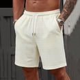 thumbnail image 3 of Lounge Sweat Shorts for Men Cable Knit Drawstring Shorts Elastic Waist Casual Short Pants Solid Lightweight Summer Bermuda Shorts Vacation Beach Wear, 3 of 6