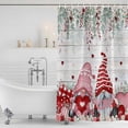 thumbnail image 3 of Valentine's Gnomes Shower Curtain, Waterproof Shower Curtains for Bathroom, Weeping Eucalyptus Pink Red Love Heart Vintage Washable Fabric Bathtub Curtain Set Bath Decor with 12 Hooks 72"x78", 3 of 8