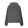 thumbnail image 5 of YODETEY Womens Sweatshirts Hoodies, No Boundaries Drawstring Casual Long Sleeve Textured Knit Loose Hooded Sweatshirt with Pocket, Hoodies for Women,Dark Gray,L, 5 of 6