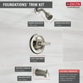 thumbnail image 5 of Delta Foundations BT13410-SS 1-Spray Single Handle Tub & Shower Faucet in Stainless, 5 of 5