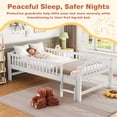 thumbnail image 3 of PORKISS Twin Size Platform Bed, Solid Wood Toddler Bed with Fence Guardrail Ladder, Twin Size Bed Frame for Kids Boys Girls, Montessori Bed, No Box Spring Needed, White #2, 3 of 10